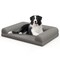 Costway Orthopedic Dog Bed Medium Small Dogs with 3-Side Bolster Non-Slip Bottom Zippers Beige/Grey